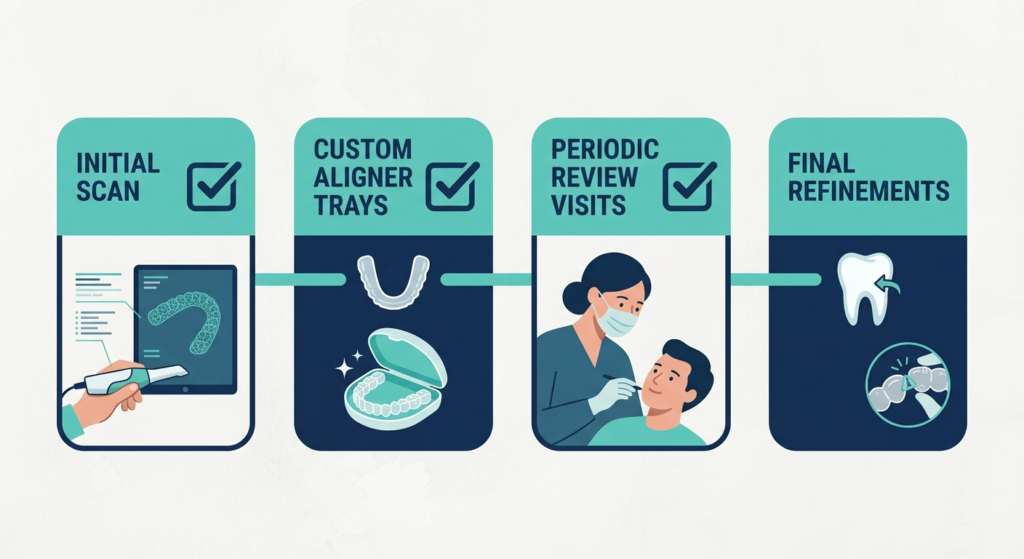 What is included in aligner treatment cost at the clinic