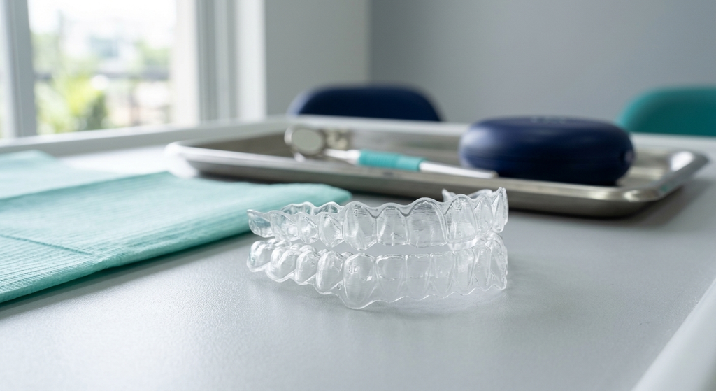 Clear aligner trays used to treat open bite and deep bite