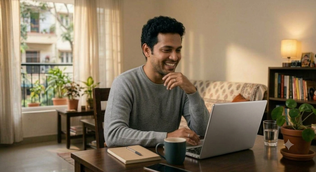 Patient joining a remote dental review on a video call